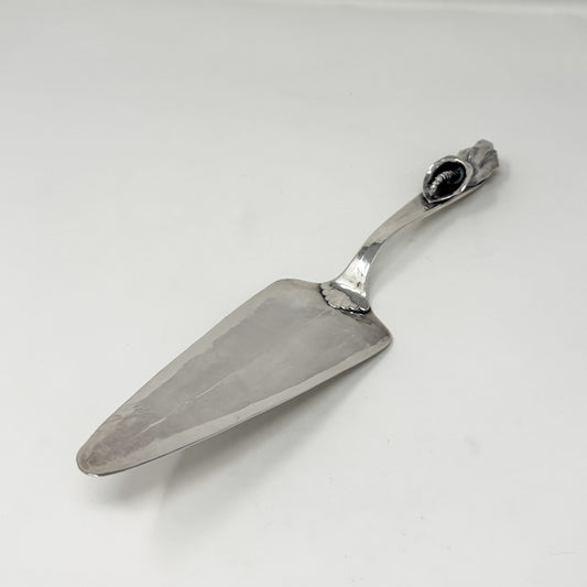 Estate Peer Smed Handwrought Sterling Silver Very Heavy Pie Server "Jack-in-the-Pulpit" (11.25")