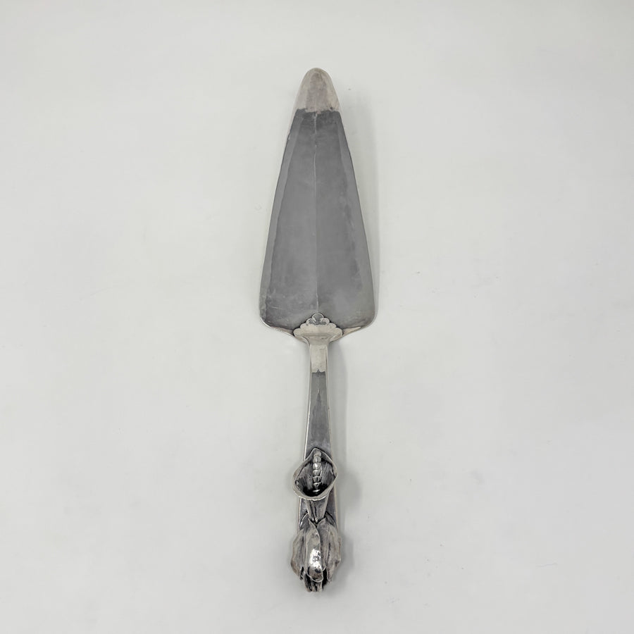 Estate Peer Smed Handwrought Sterling Silver Very Heavy Pie Server "Jack-in-the-Pulpit" (11.25")