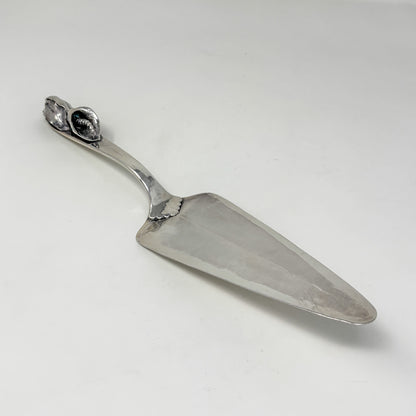 Estate Peer Smed Handwrought Sterling Silver Very Heavy Pie Server "Jack-in-the-Pulpit" (11.25")