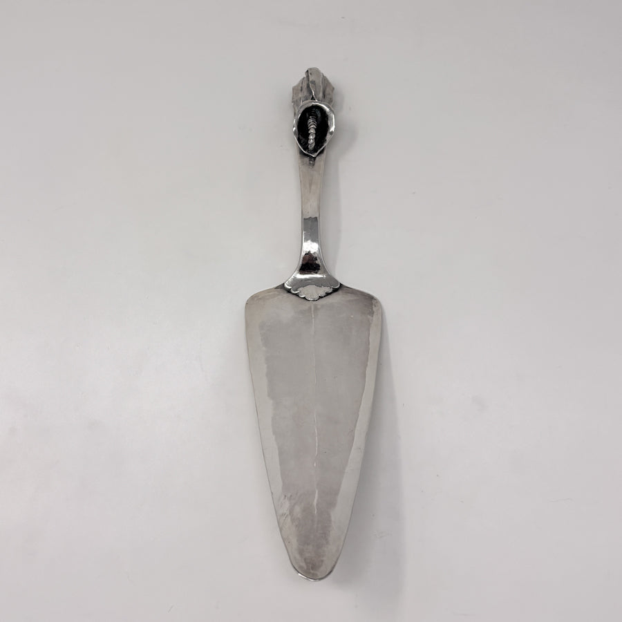 Estate Peer Smed Handwrought Sterling Silver Very Heavy Pie Server "Jack-in-the-Pulpit" (11.25")