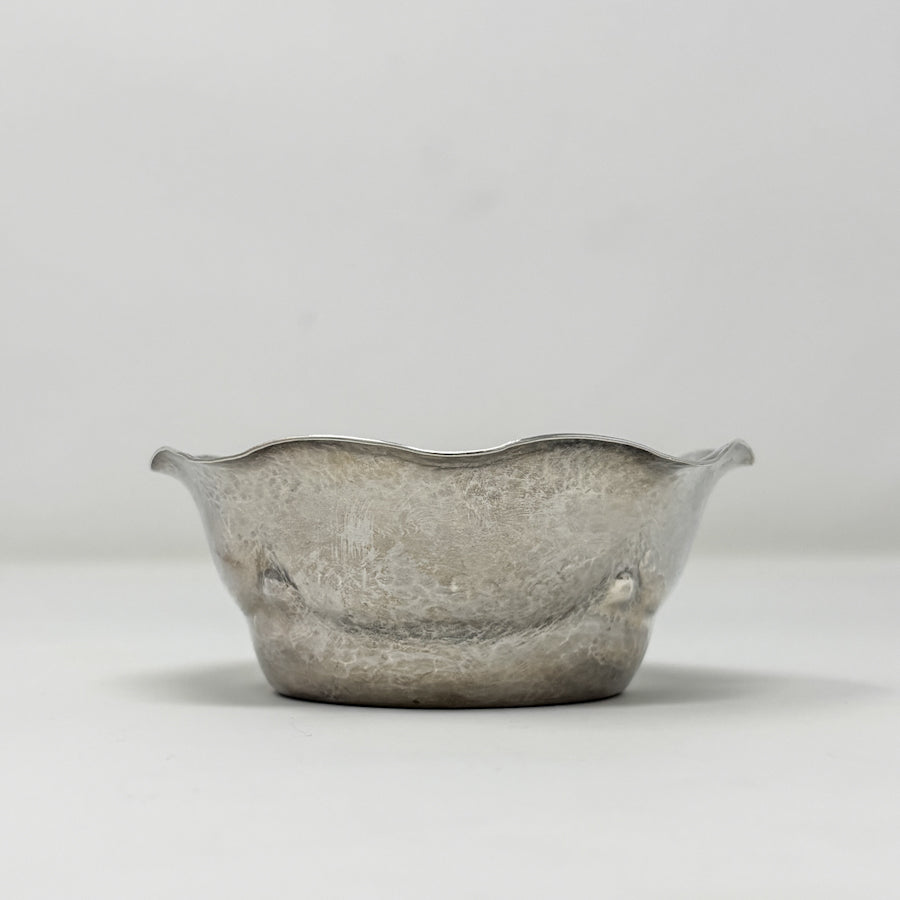 Estate Peer Smed Handwrought Sterling Silver Tea Strainer with Circular Cut-Out Design on Stand