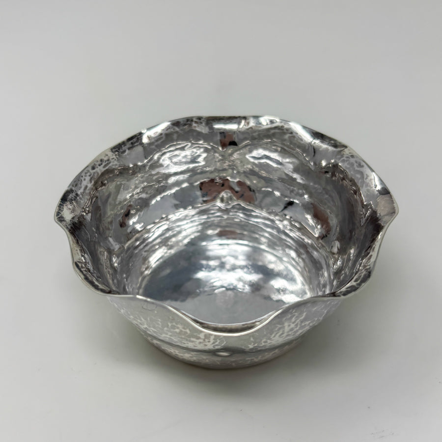 Estate Peer Smed Handwrought Sterling Silver Tea Strainer with Spiral Cut-Out Design on Stand