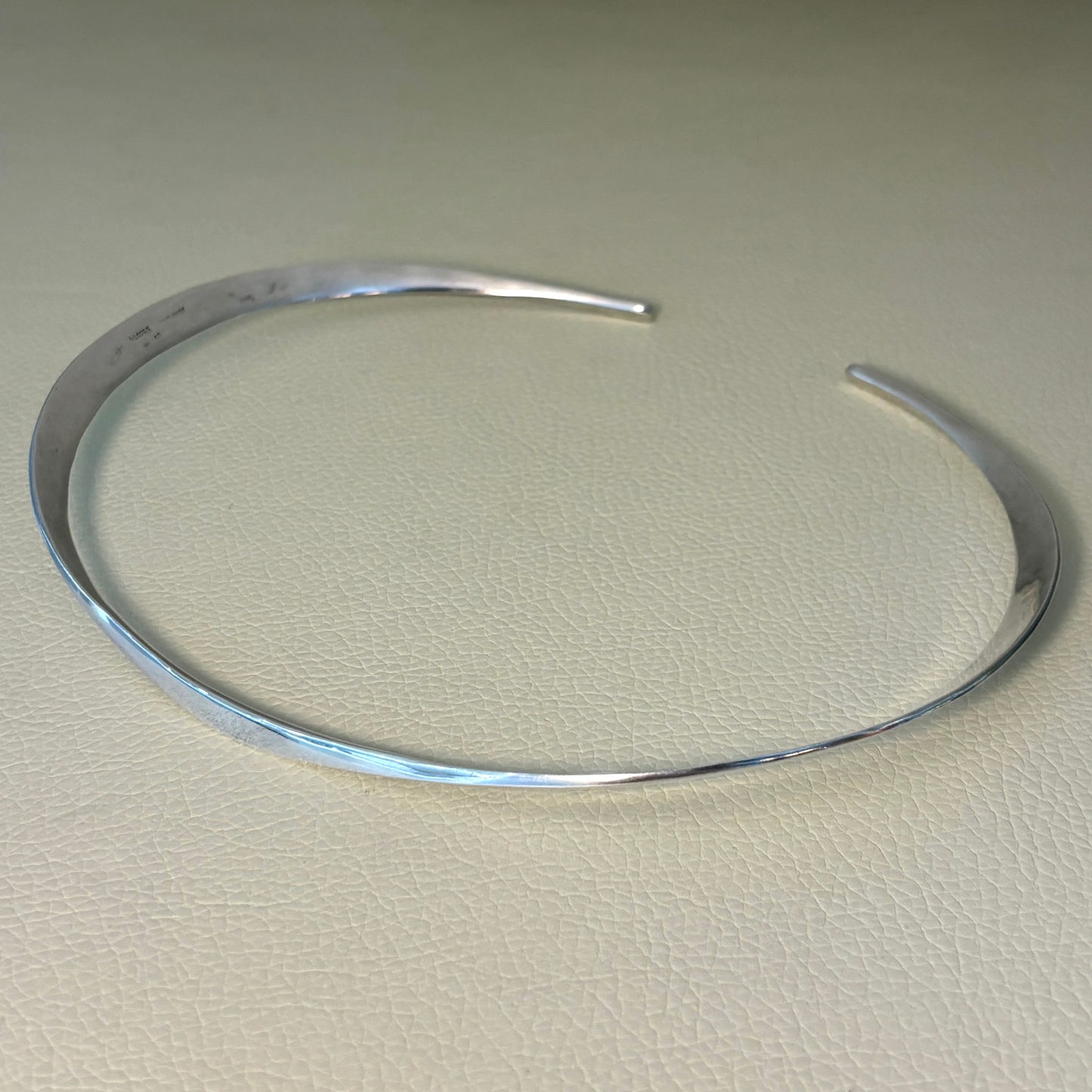 Estate David Andersen Sterling Silver Hand Wrought Modernist Neck Ring by Uni David-Andersen