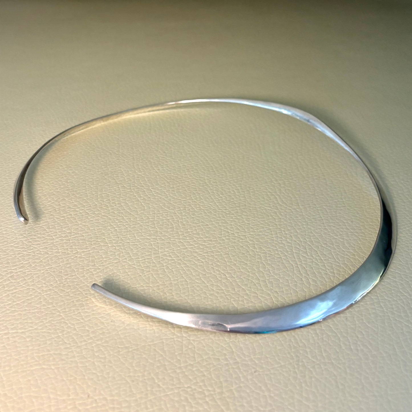 Estate David Andersen Sterling Silver Hand Wrought Modernist Neck Ring by Uni David-Andersen