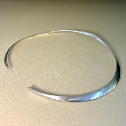 Estate David Andersen Sterling Silver Hand Wrought Modernist Neck Ring by Uni David-Andersen