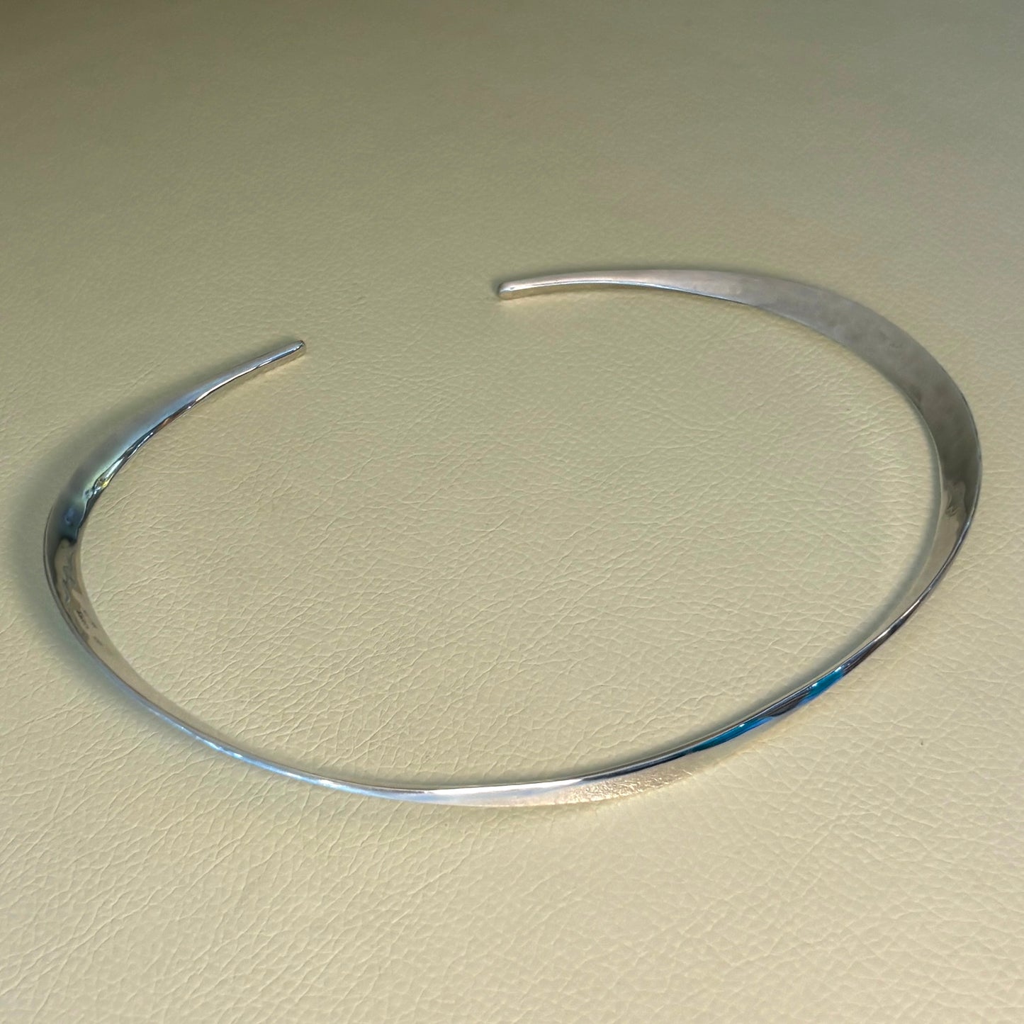Estate David Andersen Sterling Silver Hand Wrought Modernist Neck Ring by Uni David-Andersen
