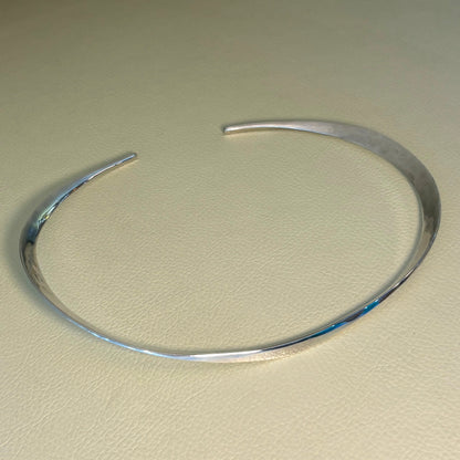 Estate David Andersen Sterling Silver Hand Wrought Modernist Neck Ring by Uni David-Andersen