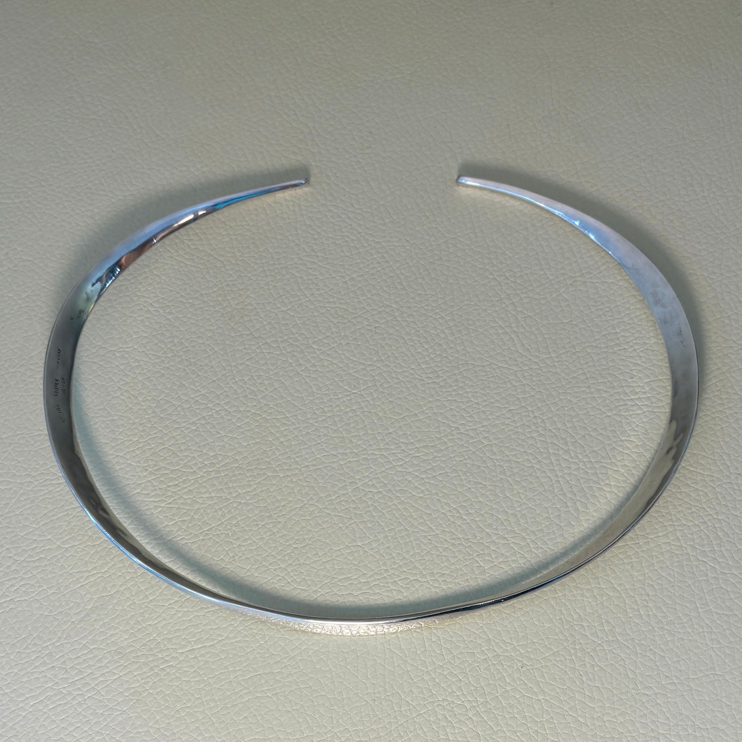 Estate David Andersen Sterling Silver Hand Wrought Modernist Neck Ring by Uni David-Andersen