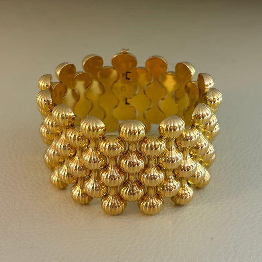 Estate Georg Jensen 18K Gold “Onion” Bracelet by Arno Malinowski No. 1110A