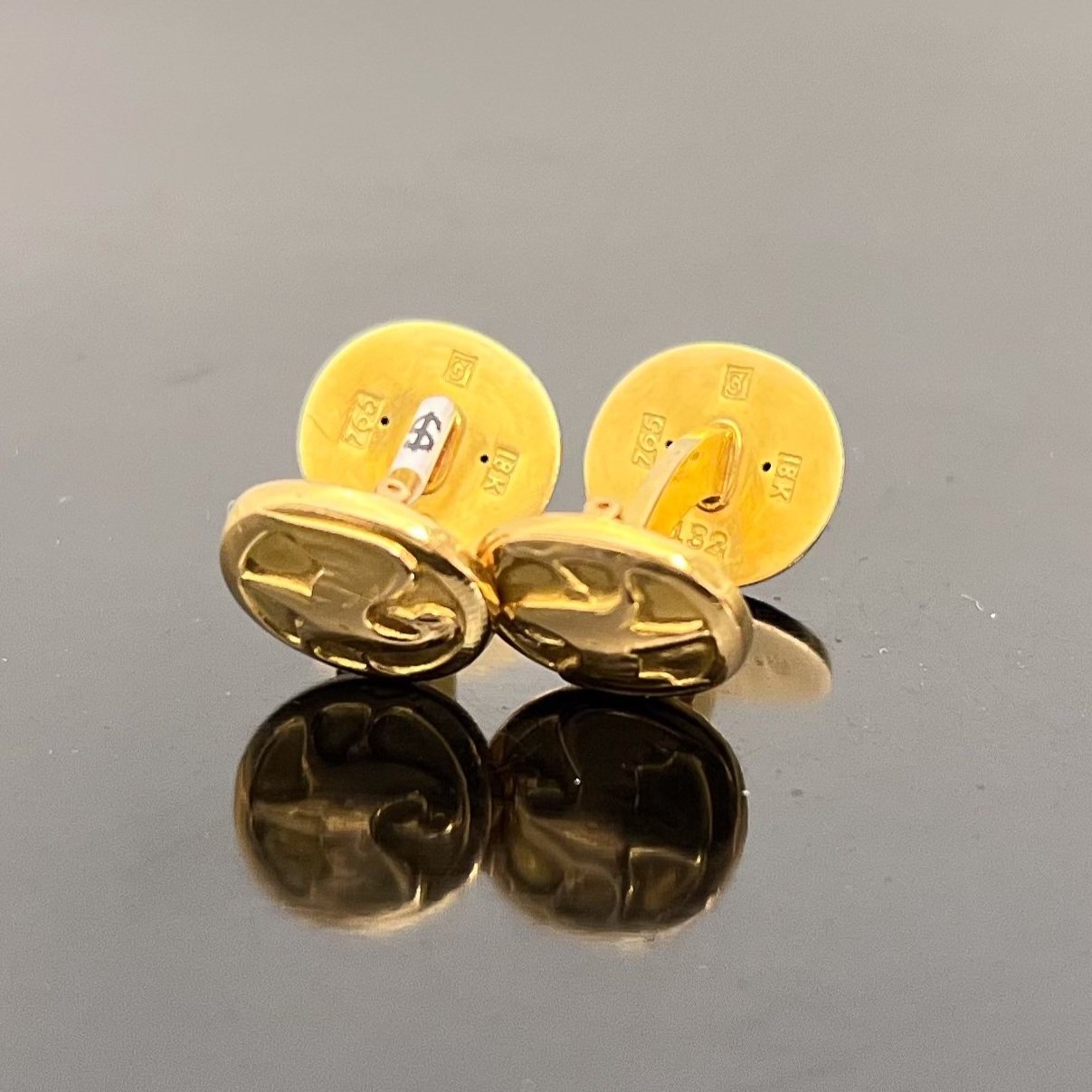 Estate Georg Jensen 18K Gold Deer with Wings and Eagle Cufflink No. 132