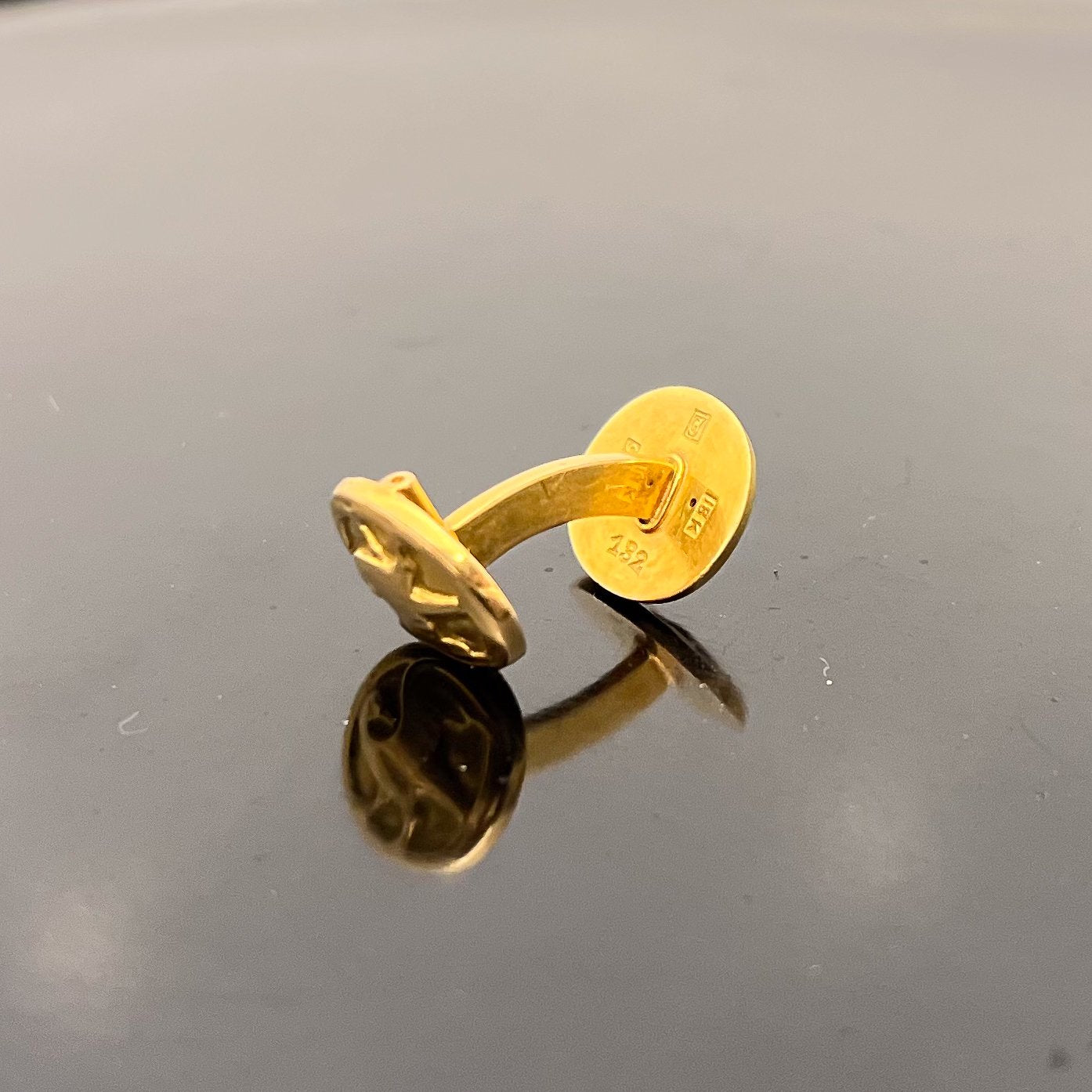 Estate Georg Jensen 18K Gold Deer with Wings and Eagle Cufflink No. 132