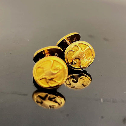 Estate Georg Jensen 18K Gold Deer with Wings and Eagle Cufflink No. 132