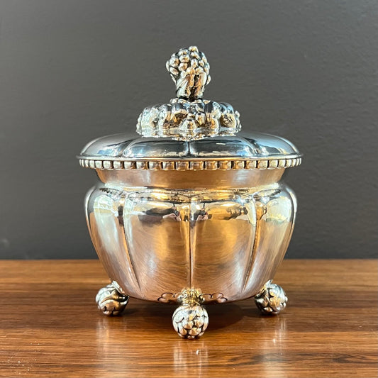 Estate Georg Jensen Antique 830 Silver Tea Caddy by Johan Rohde No. 72