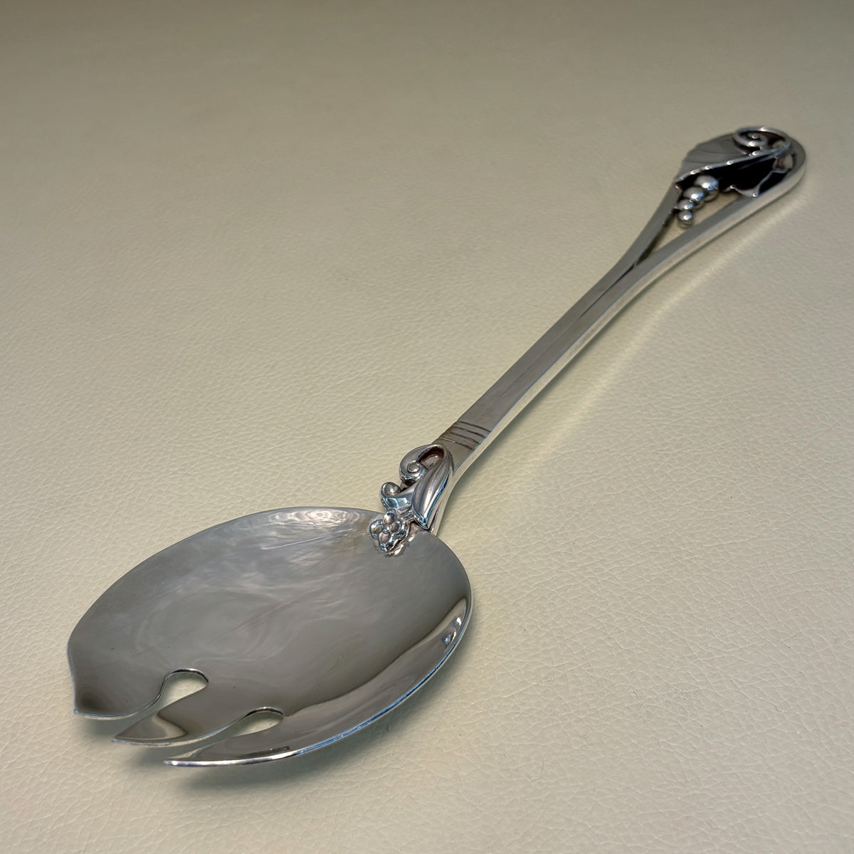 Estate Georg Jensen Inc. Lapaglia Sterling Silver Art Nouveau Salad Server & Fork Set No. 113