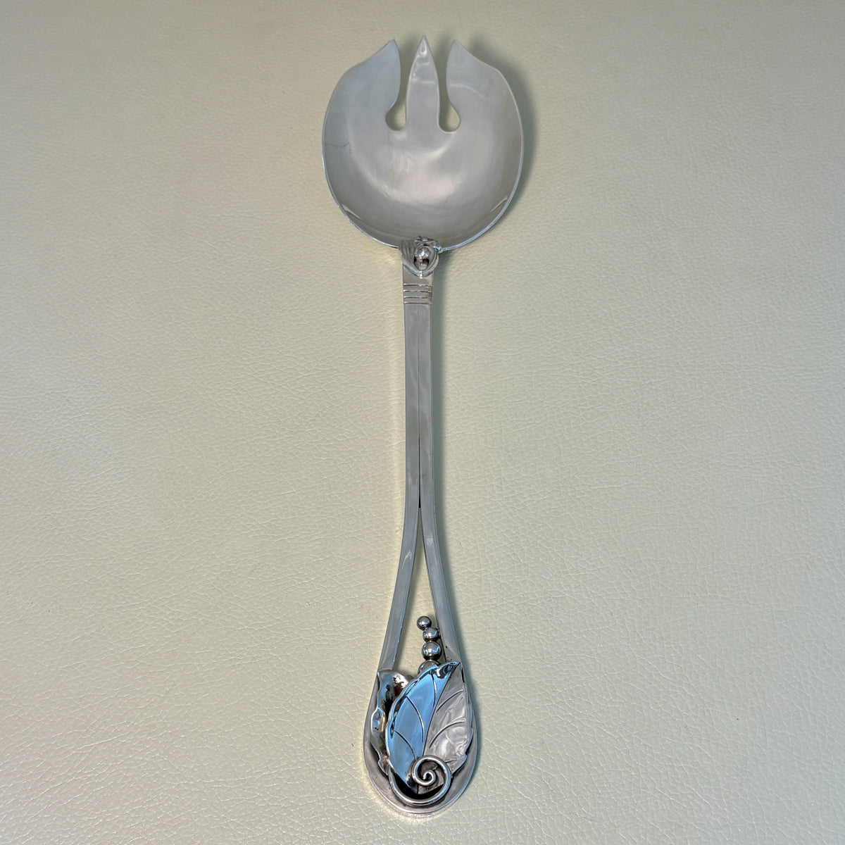 Estate Georg Jensen Inc. Lapaglia Sterling Silver Art Nouveau Salad Server & Fork Set No. 113