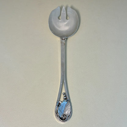 Estate Georg Jensen Inc. Lapaglia Sterling Silver Art Nouveau Salad Server & Fork Set No. 113