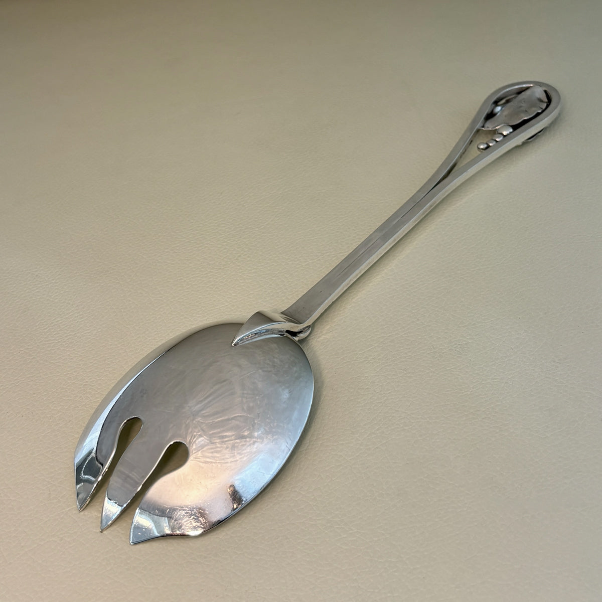 Estate Georg Jensen Inc. Lapaglia Sterling Silver Art Nouveau Salad Server & Fork Set No. 113