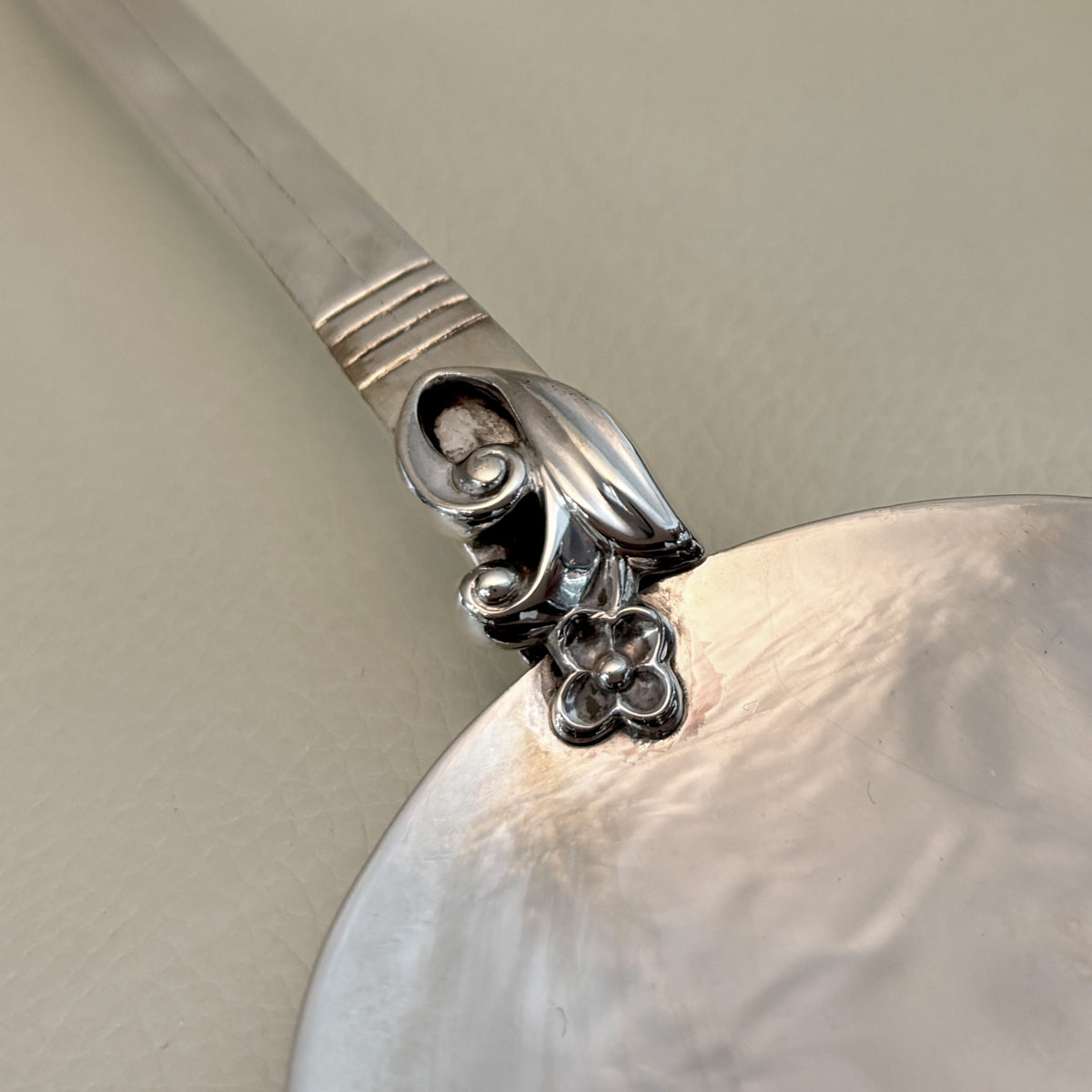 Estate Georg Jensen Inc. Lapaglia Sterling Silver Art Nouveau Salad Server & Fork Set No. 113