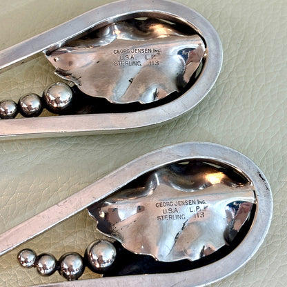 Estate Georg Jensen Inc. Lapaglia Sterling Silver Art Nouveau Salad Server & Fork Set No. 113