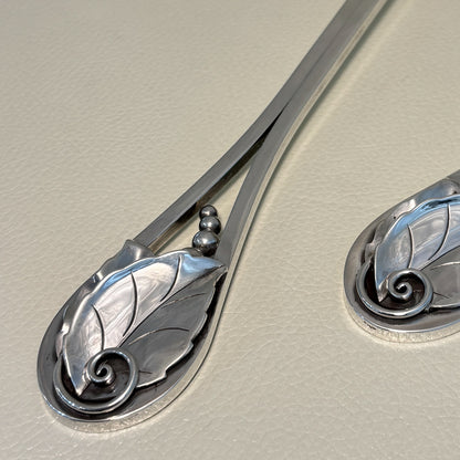 Estate Georg Jensen Inc. Lapaglia Sterling Silver Art Nouveau Salad Server & Fork Set No. 113
