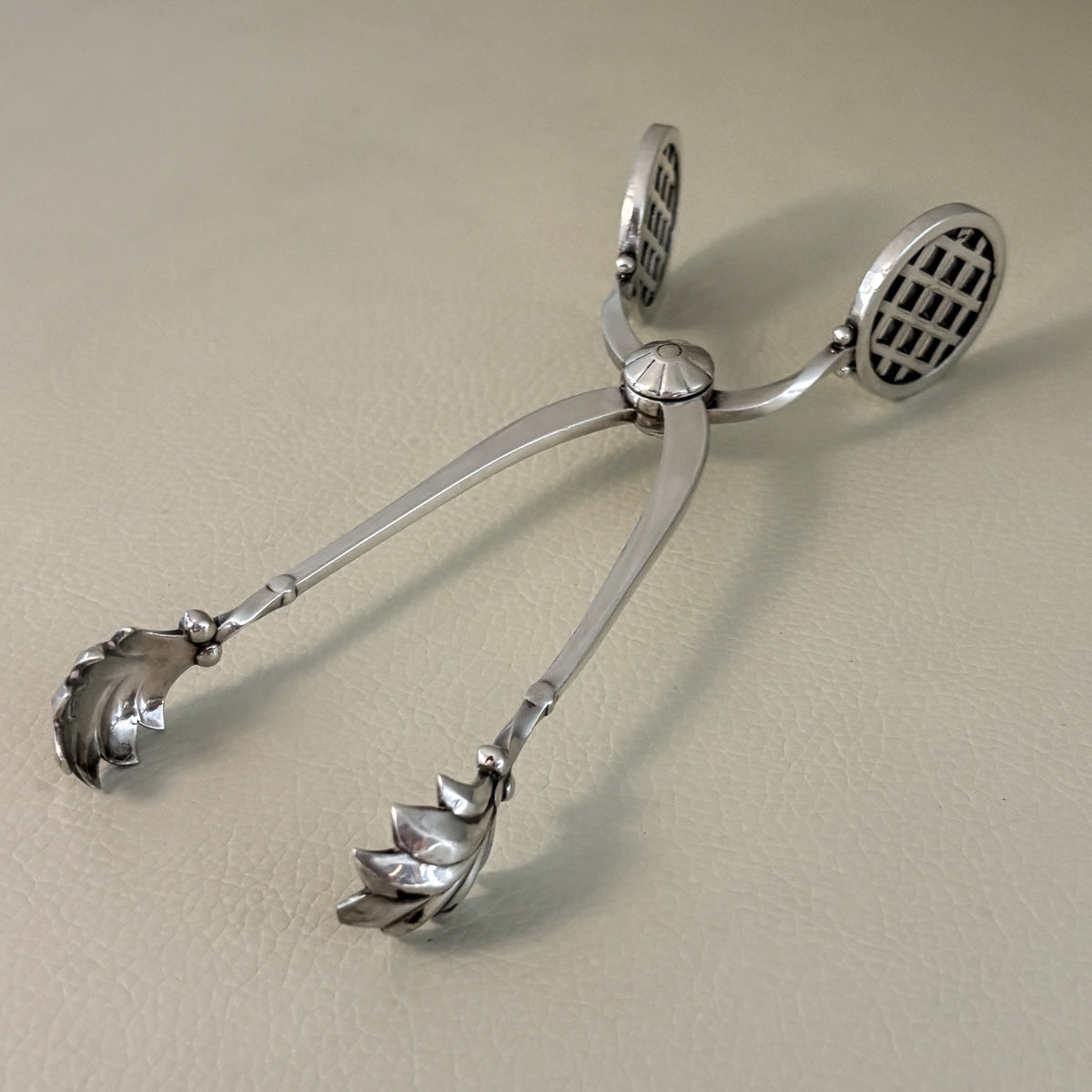Estate Georg Jensen Sterling Silver "Bernadotte" Pattern Ice Tongs by Sigvard Bernadotte