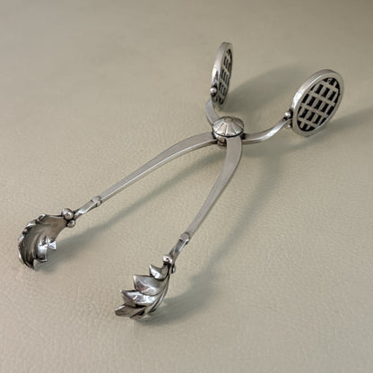 Estate Georg Jensen Sterling Silver "Bernadotte" Pattern Ice Tongs by Sigvard Bernadotte