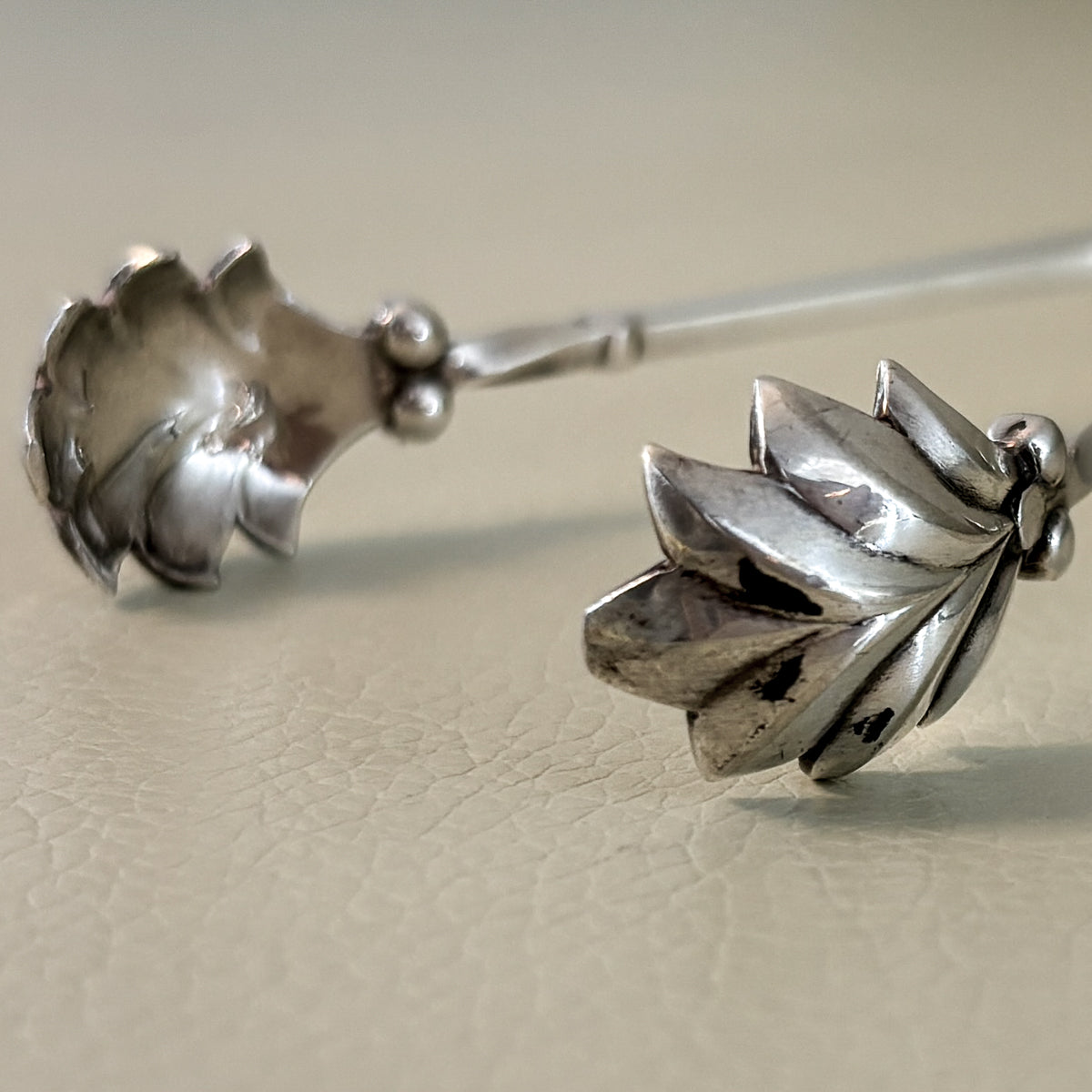 Estate Georg Jensen Sterling Silver "Bernadotte" Pattern Ice Tongs by Sigvard Bernadotte