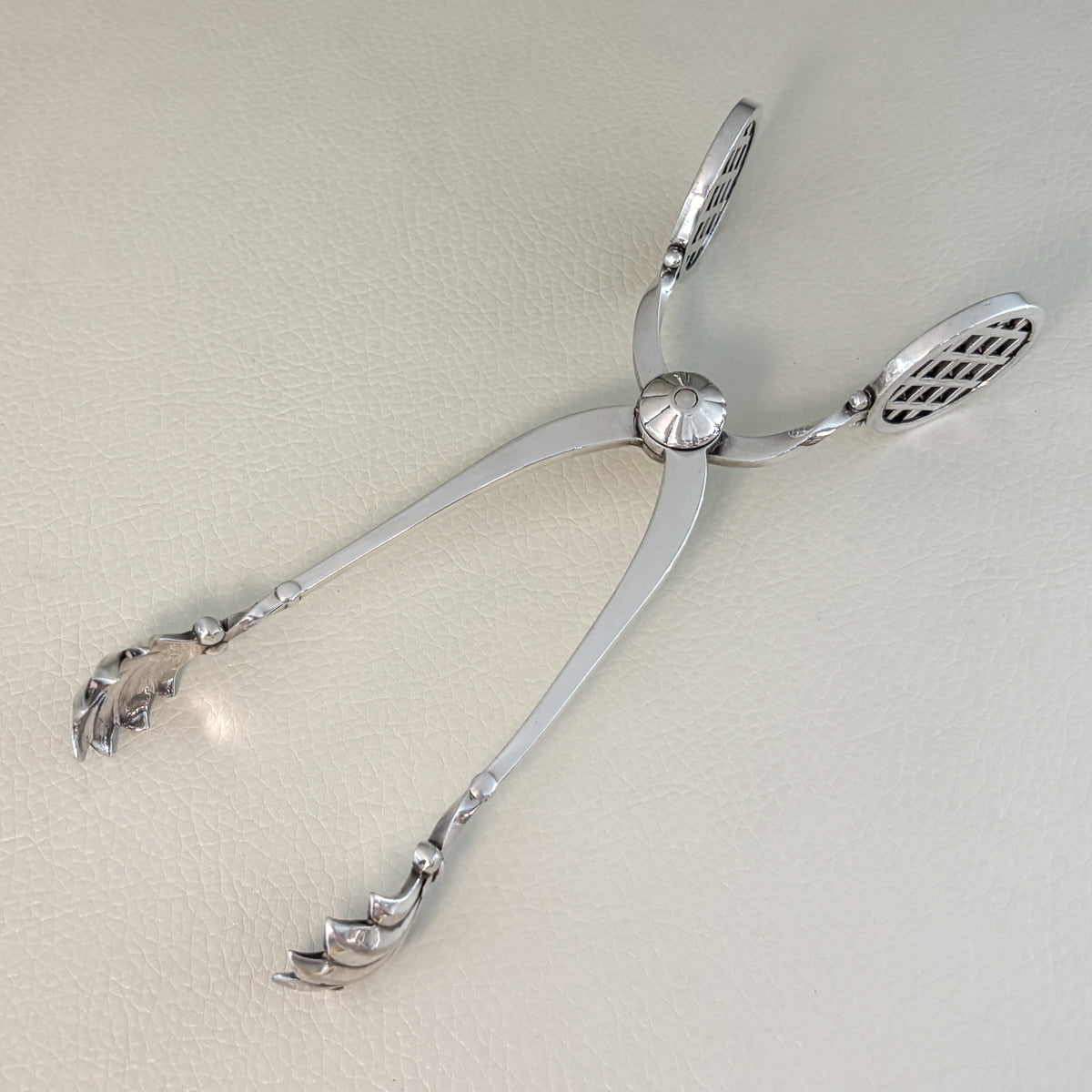 Estate Georg Jensen Sterling Silver "Bernadotte" Pattern Ice Tongs by Sigvard Bernadotte