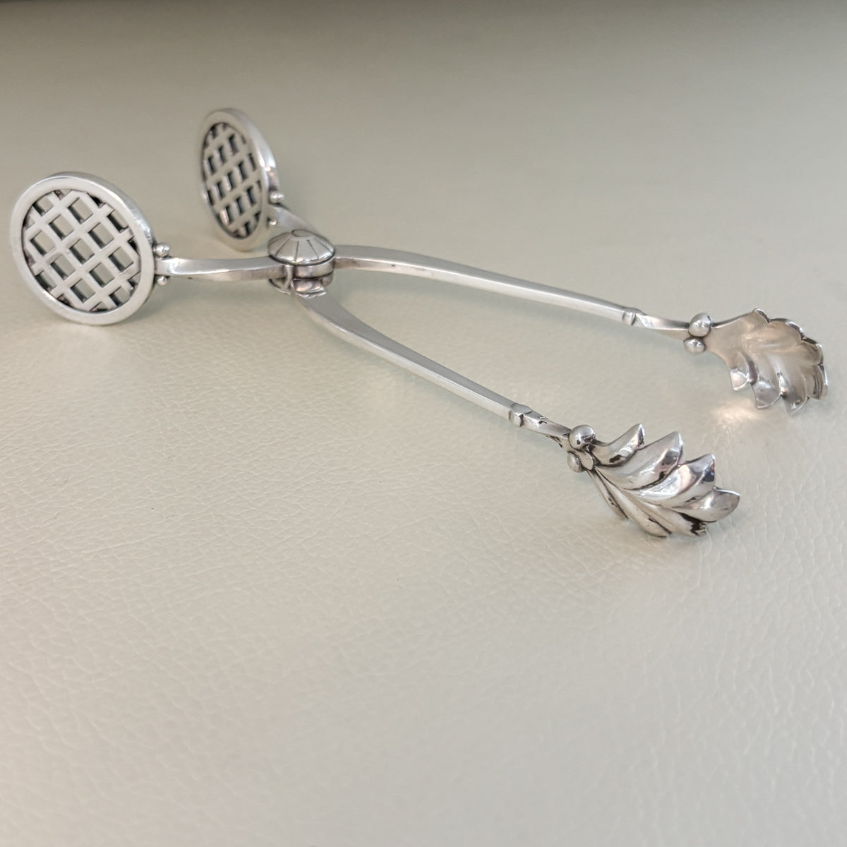 Estate Georg Jensen Sterling Silver "Bernadotte" Pattern Ice Tongs by Sigvard Bernadotte