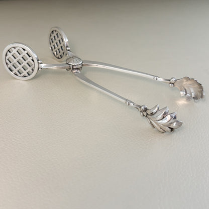 Estate Georg Jensen Sterling Silver "Bernadotte" Pattern Ice Tongs by Sigvard Bernadotte