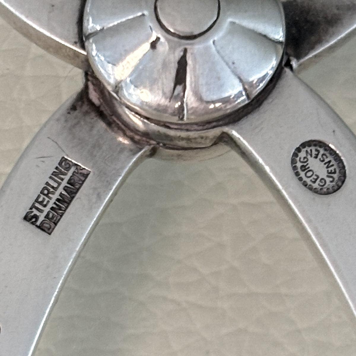 Estate Georg Jensen Sterling Silver "Bernadotte" Pattern Ice Tongs by Sigvard Bernadotte