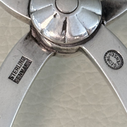 Estate Georg Jensen Sterling Silver "Bernadotte" Pattern Ice Tongs by Sigvard Bernadotte