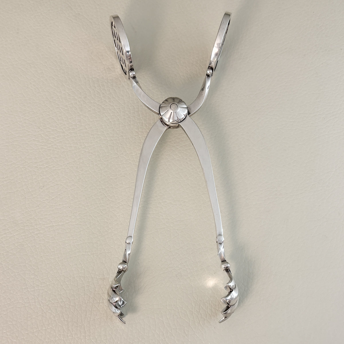 Estate Georg Jensen Sterling Silver "Bernadotte" Pattern Ice Tongs by Sigvard Bernadotte