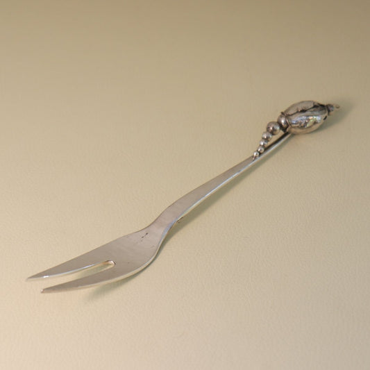 Estate Georg Jensen Sterling Silver "Blossom" 2 Tine Cold Meat Fork No. 84