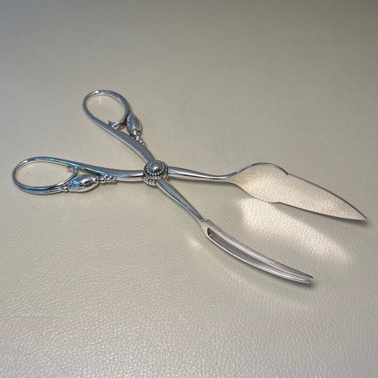 Estate Georg Jensen Sterling Silver "Blossom" Pastry/Sandwich Tong No. 84