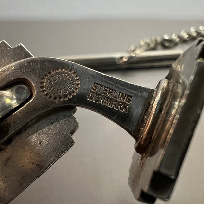 Estate Georg Jensen Sterling Silver Cufflinks with Tie Tack 3 Piece Set by Henry Pilstrup No. 59B