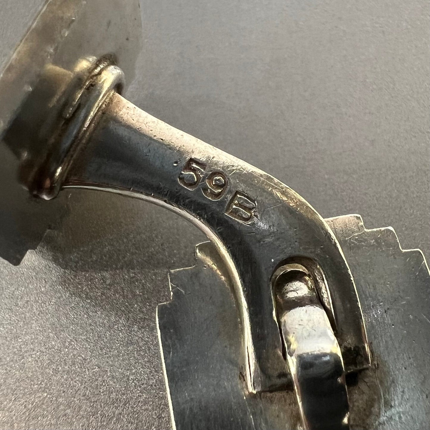 Estate Georg Jensen Sterling Silver Cufflinks with Tie Tack 3 Piece Set by Henry Pilstrup No. 59B