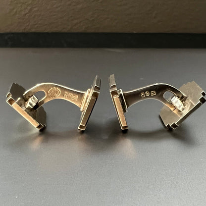 Estate Georg Jensen Sterling Silver Cufflinks with Tie Tack 3 Piece Set by Henry Pilstrup No. 59B