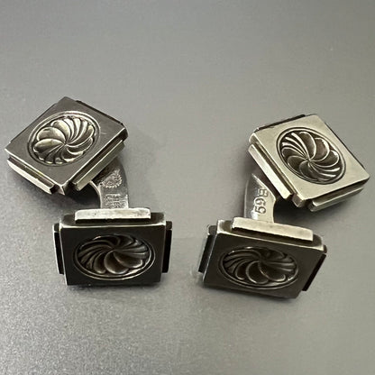 Estate Georg Jensen Sterling Silver Cufflinks with Tie Tack 3 Piece Set by Henry Pilstrup No. 59B