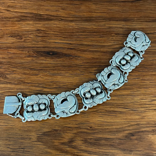 Estate Georg Jensen Sterling Silver Large Dove Bracelet by Kristian Møhl-Hansen No. 32