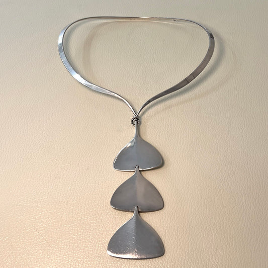 Estate Georg Jensen Sterling Silver Modernist Pendant by Bent Gabrielsen No. 145