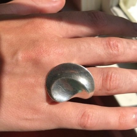 Estate Hans Hansen Sterling Silver Brutalist Modernist Ring