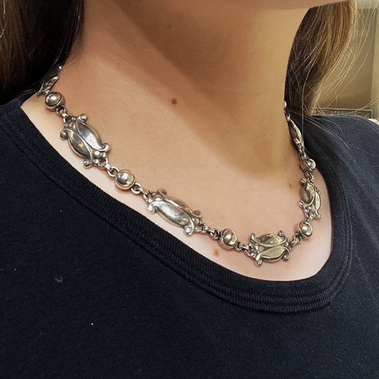 Estate Georg Jensen Sterling Silver Moonlight Blossom Necklace No. 15