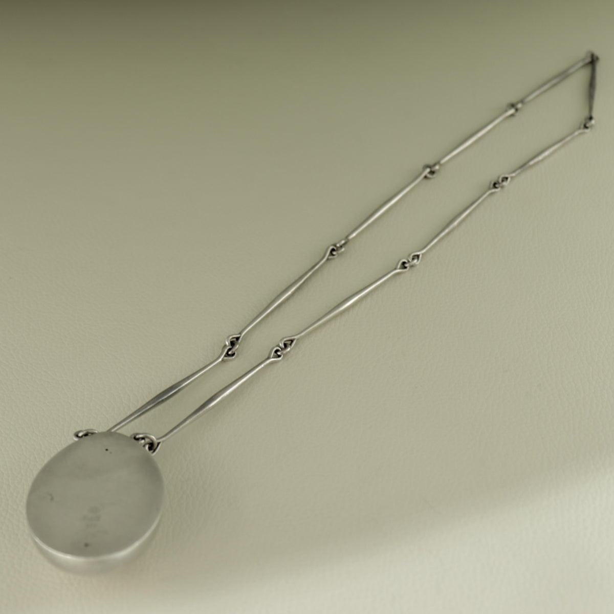 Estate Georg Jensen Sterling Silver Necklace with "Egg" Pendant by Astrid Fog No. 122