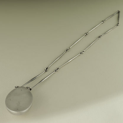 Estate Georg Jensen Sterling Silver Necklace with "Egg" Pendant by Astrid Fog No. 122