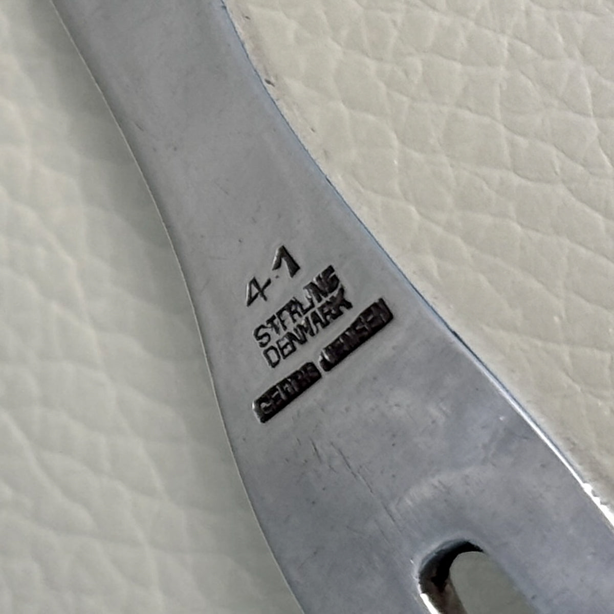 Estate Georg Jensen Sterling Silver Ornamental Cold Cut Fork No. 41