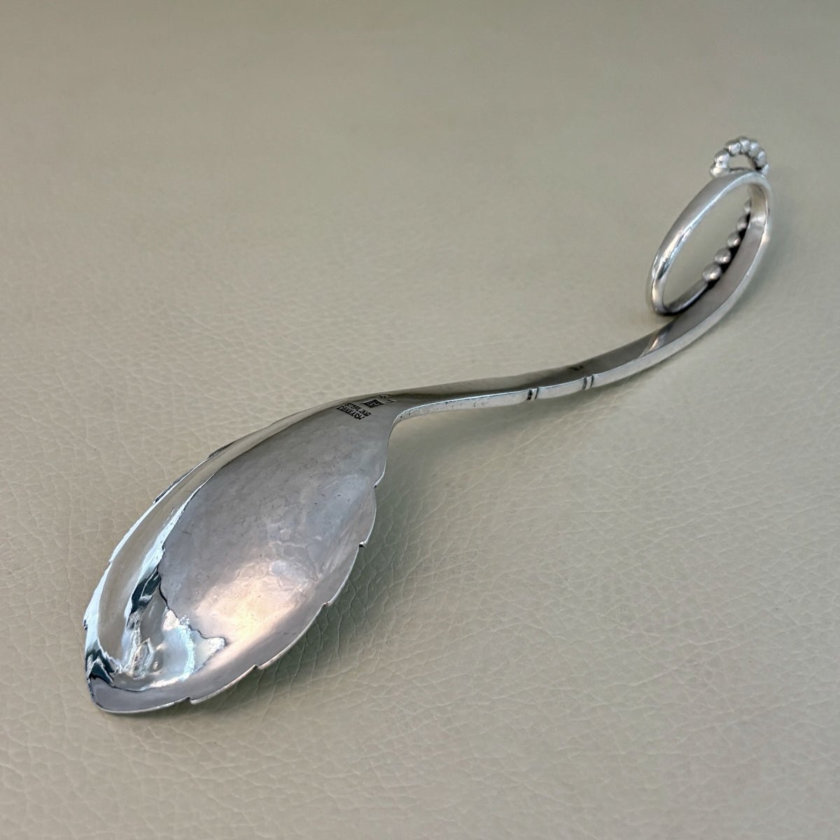 Estate Georg Jensen Sterling Silver Ornamental Nut Spoon No. 41