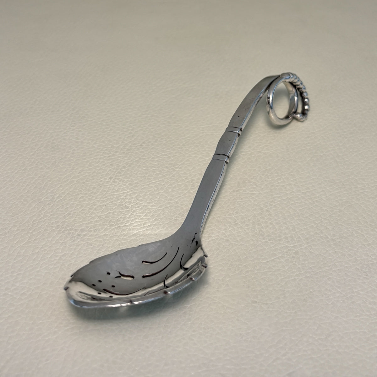 Estate Georg Jensen Sterling Silver Ornamental Pierced Nut Spoon No. 41