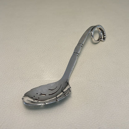 Estate Georg Jensen Sterling Silver Ornamental Pierced Nut Spoon No. 41
