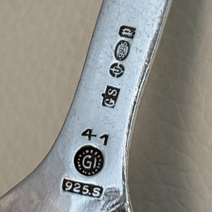 Estate Georg Jensen Sterling Silver Ornamental Pierced Nut Spoon No. 41